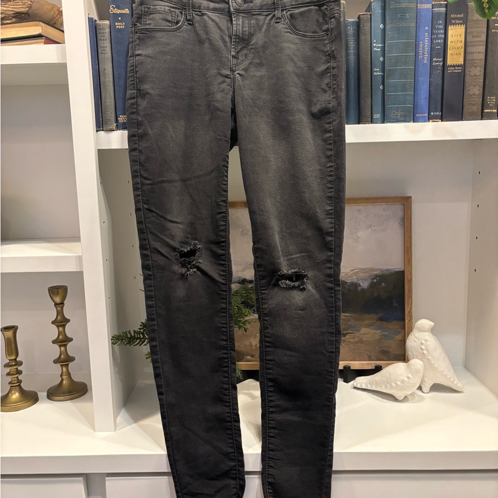 Old Navy Women's Rock Star Dark Gray/Black Skinny Jeans